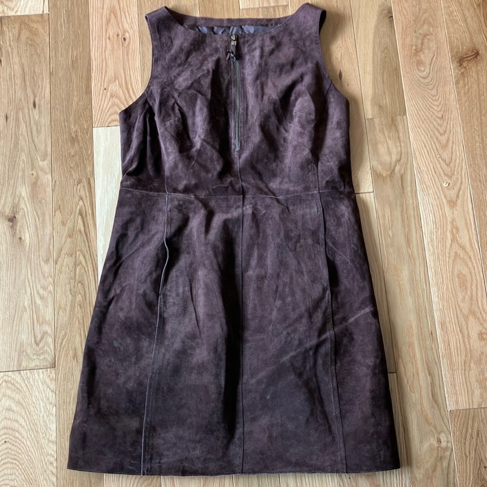 Isaac Mizrahi Dark Brown Suede Mini Dress